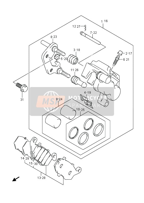 Suzuki GSR750(A) 2014 Front Caliper for a 2014 Suzuki GSR750(A)