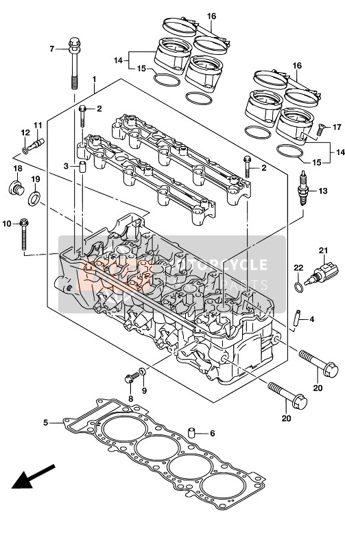 Suzuki GSX-S750A(Z) 2017 Cylinder Head for a 2017 Suzuki GSX-S750A(Z)