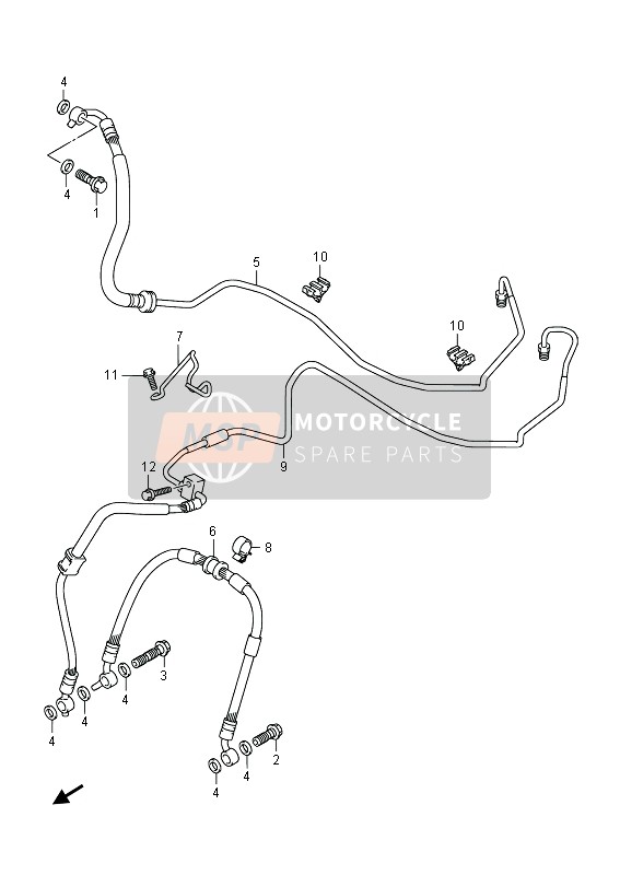 Suzuki GSR750(A) 2014 Tubo freno anteriore (GSR750A) per un 2014 Suzuki GSR750(A)