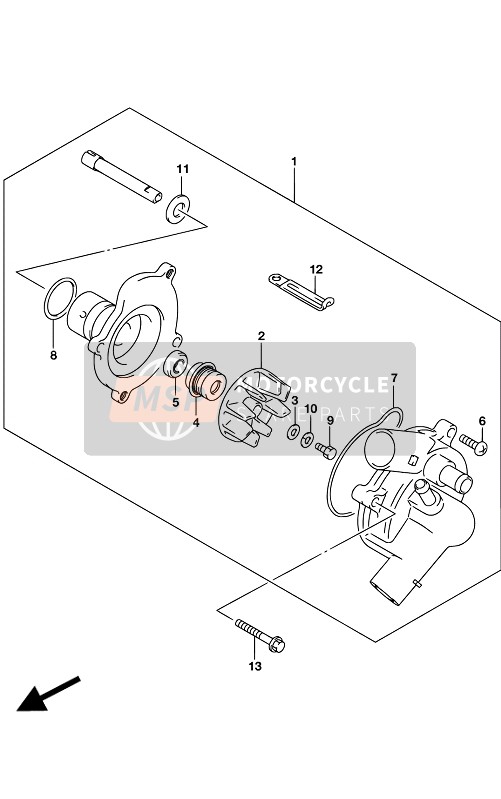 Suzuki GSX-S750A(Z) 2017 Water Pump for a 2017 Suzuki GSX-S750A(Z)