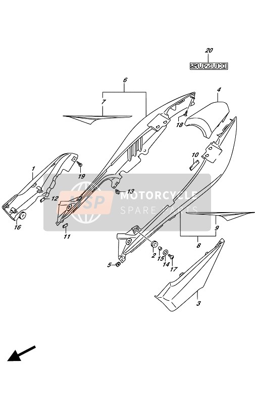 Suzuki GW250F INAZUMA 2017 Frame Cover (AGQ) for a 2017 Suzuki GW250F INAZUMA