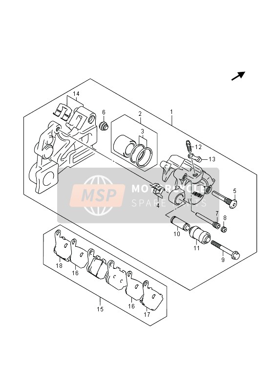 BREMSSATTEL HINTEN (GSR750)