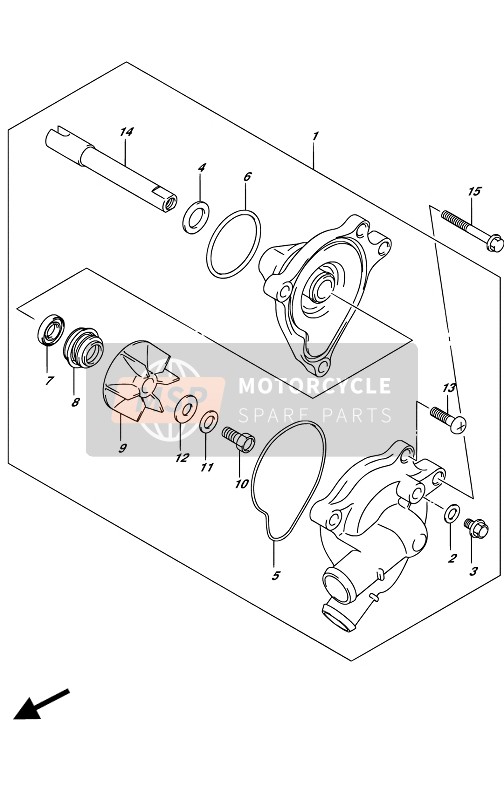 Suzuki GW250(Z) INAZUMA 2017 Waterpomp voor een 2017 Suzuki GW250(Z) INAZUMA