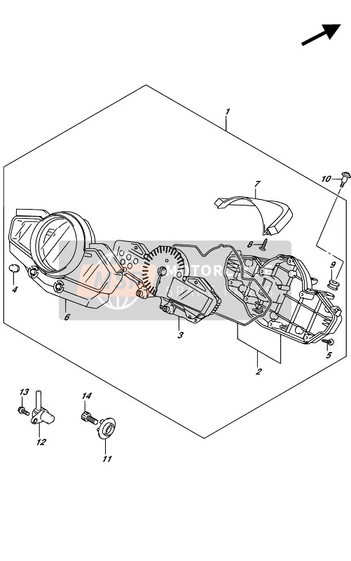 Suzuki GW250(Z) INAZUMA 2017 Snelheidsmeter voor een 2017 Suzuki GW250(Z) INAZUMA