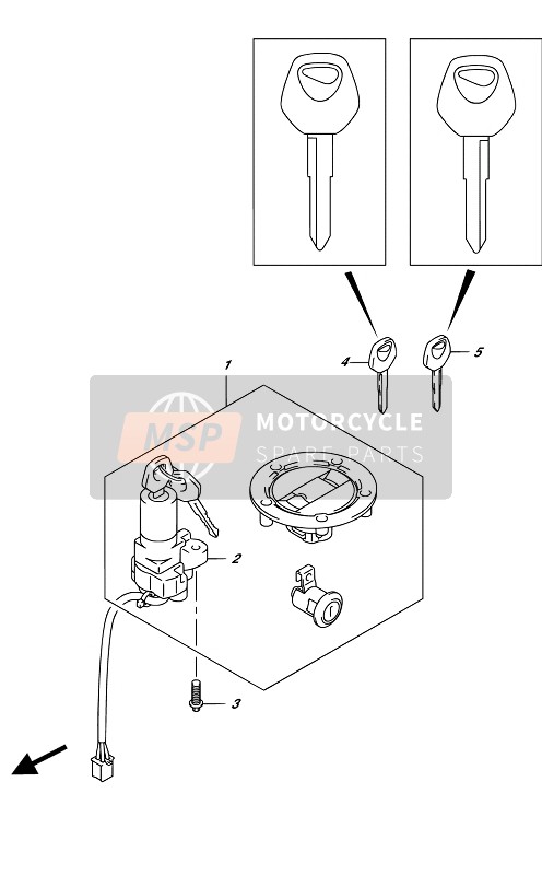 Suzuki GW250(Z) INAZUMA 2017 Ensemble de verrouillage pour un 2017 Suzuki GW250(Z) INAZUMA