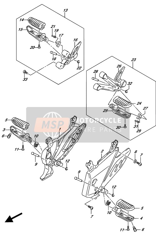 Suzuki GW250(Z) INAZUMA 2017 Reposapiés para un 2017 Suzuki GW250(Z) INAZUMA