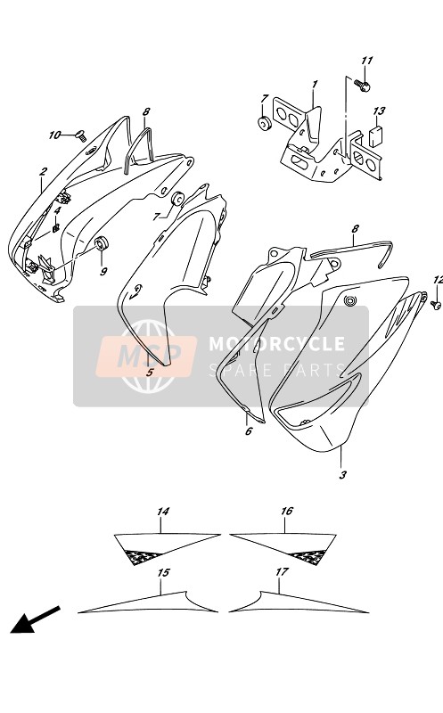 Suzuki GW250(Z) INAZUMA 2017 Couvercle du réservoir de carburant (GW250Z) pour un 2017 Suzuki GW250(Z) INAZUMA