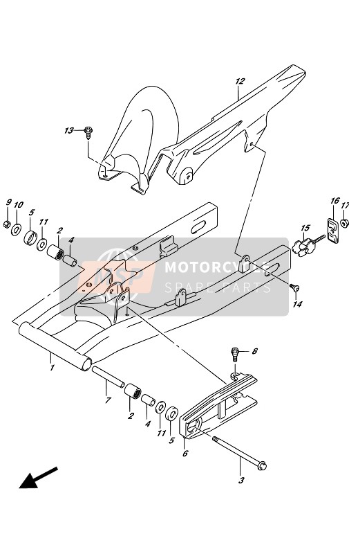 Suzuki GW250(Z) INAZUMA 2017 Rear Swing Arm for a 2017 Suzuki GW250(Z) INAZUMA