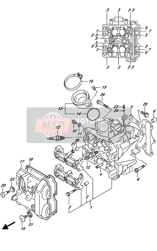 Suzuki SV650(A)(UA) 2017 Cylinder Head (Front) for a 2017 Suzuki SV650(A)(UA)