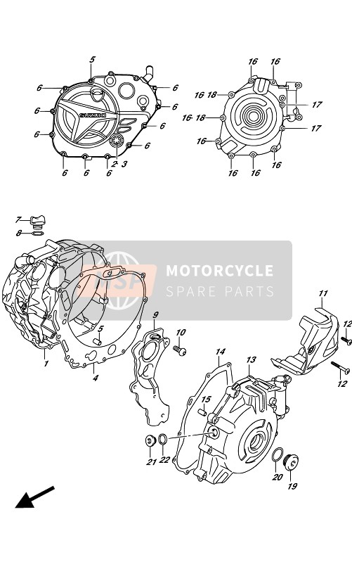 Suzuki SV650(A)(UA) 2017 KURBELGEHÄUSEABDECKUNG für ein 2017 Suzuki SV650(A)(UA)