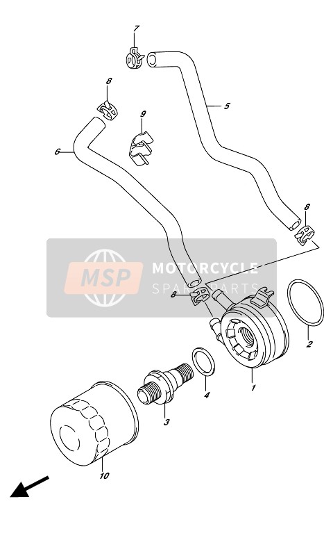 Suzuki SV650(A)(UA) 2017 Radiatore dell'olio per un 2017 Suzuki SV650(A)(UA)