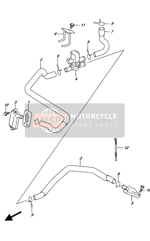 1847118K00, Hose,2ND Air Valve Rr, Suzuki, 2