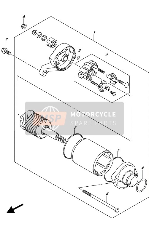 Suzuki SV650(A)(UA) 2017 Startend Motor voor een 2017 Suzuki SV650(A)(UA)