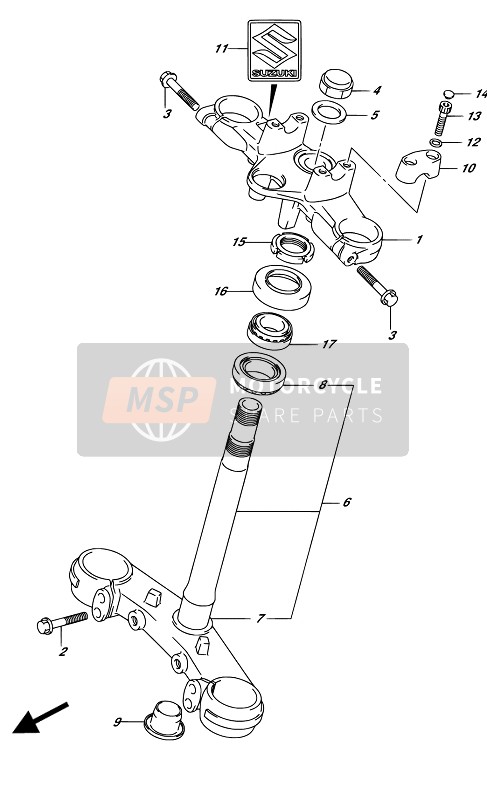 Suzuki SV650(A)(UA) 2017 GABELBRÜCKE für ein 2017 Suzuki SV650(A)(UA)