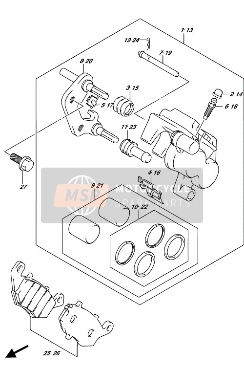 Suzuki SV650(A)(UA) 2017 BREMSSATTEL VORNE für ein 2017 Suzuki SV650(A)(UA)