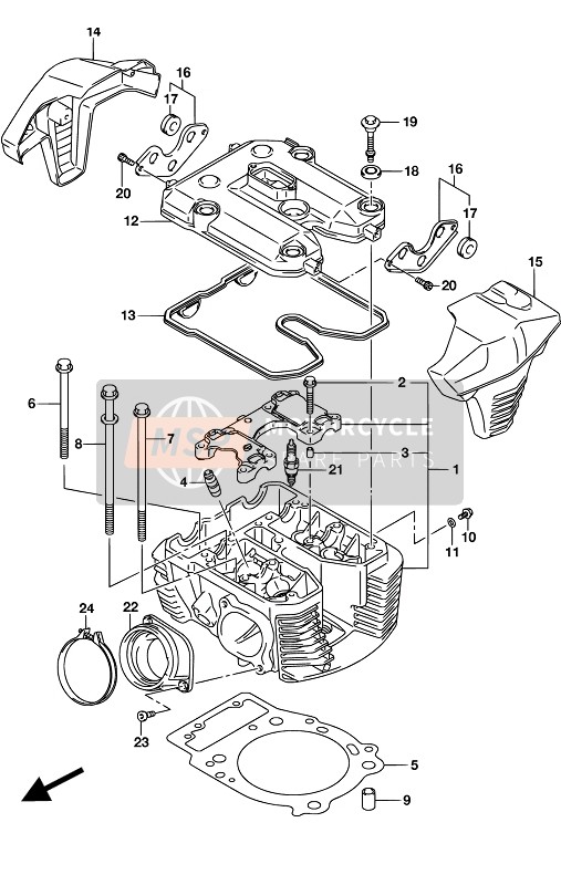 Testata (Posteriore)(VZR1800 E02)