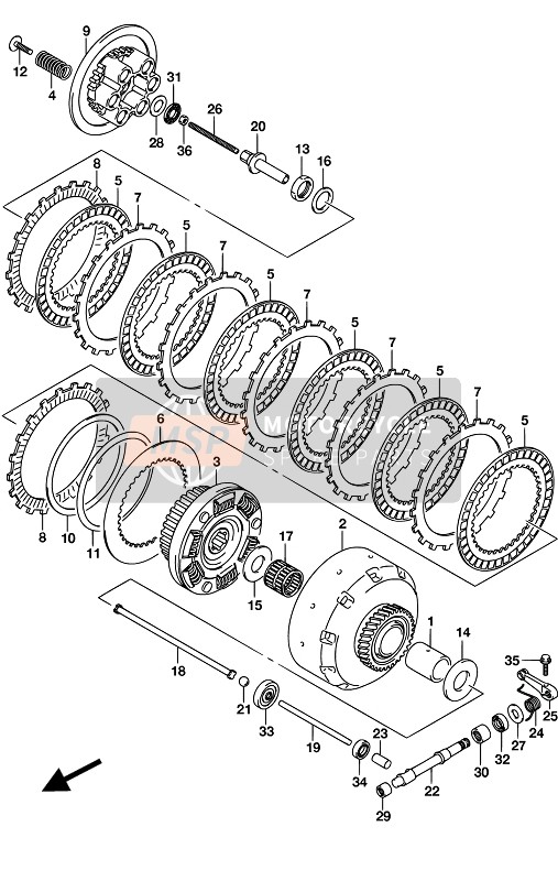 Suzuki VZR1800(BZ) INTRUDER 2017 Embrague (VZR1800 E19) para un 2017 Suzuki VZR1800(BZ) INTRUDER