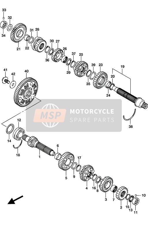 Suzuki VZR1800(BZ) INTRUDER 2017 Transmisión (VZR1800 E19) para un 2017 Suzuki VZR1800(BZ) INTRUDER