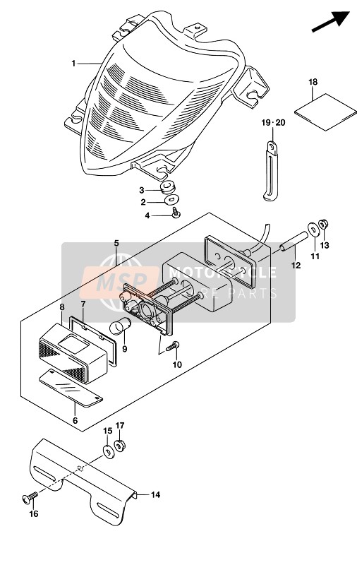 Lampe combinée arrière (VZR1800BZ E19)