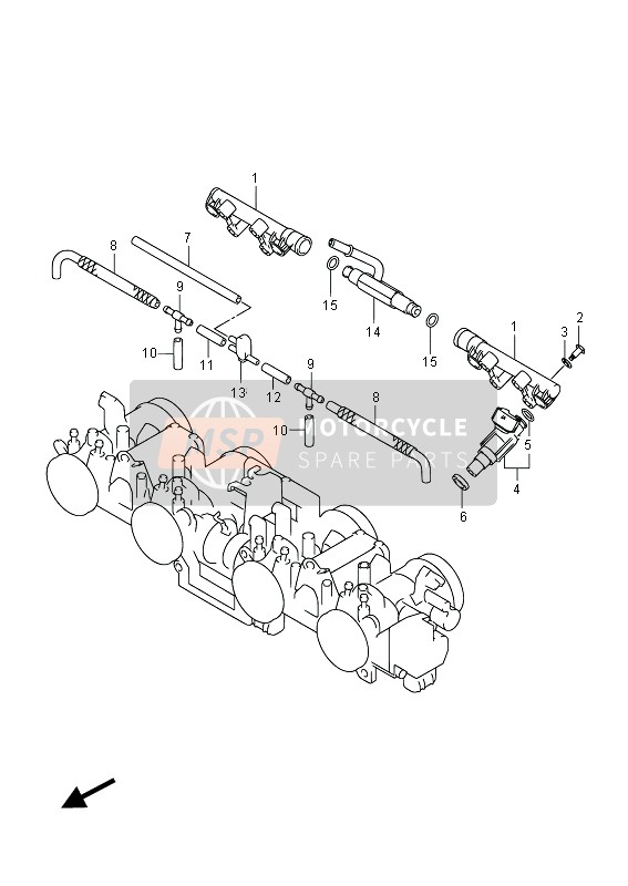 Suzuki GSX1250FA 2014 Throttle Body Hose & Joint for a 2014 Suzuki GSX1250FA