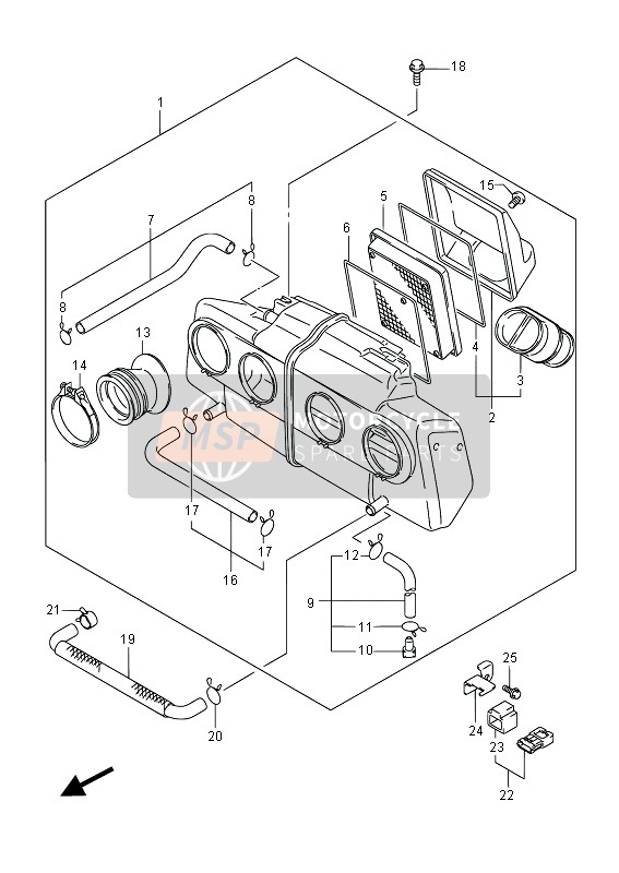 Suzuki GSX1250FA 2014 Luchtfilter voor een 2014 Suzuki GSX1250FA