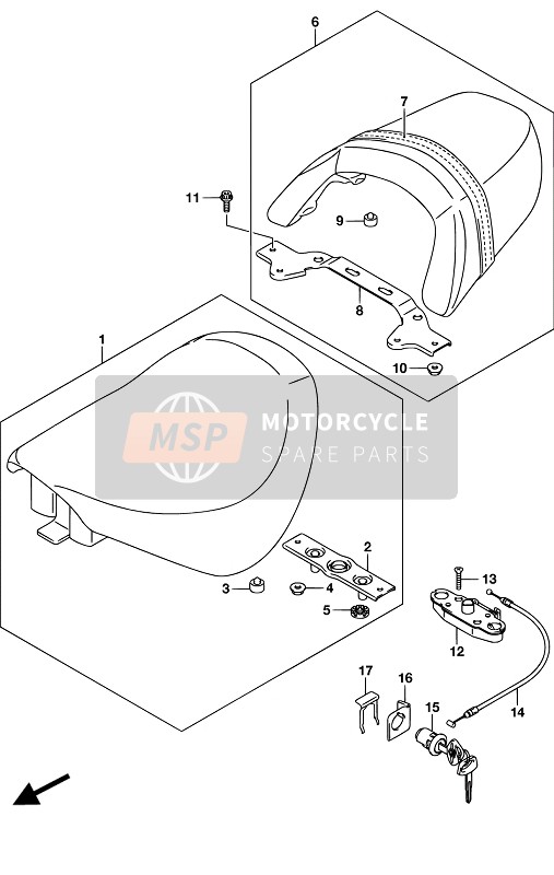 Suzuki VZR1800(BZ) INTRUDER 2017 Asiento para un 2017 Suzuki VZR1800(BZ) INTRUDER