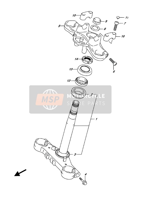 Suzuki DL250A V-STROM 2018 Vástago de dirección para un 2018 Suzuki DL250A V-STROM