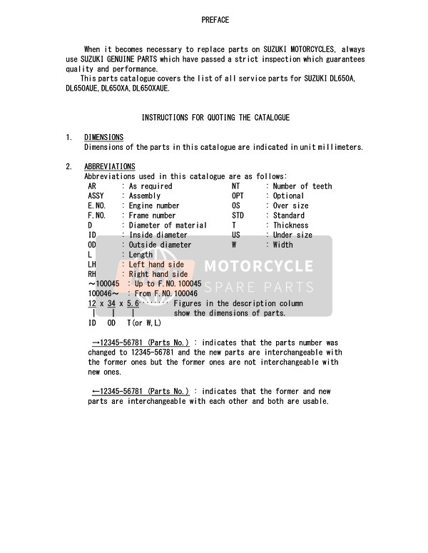 Suzuki DL650A(XA) V-STROM 2018 Préface 1 pour un 2018 Suzuki DL650A(XA) V-STROM