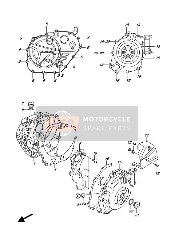 Suzuki DL650A(XA) V-STROM 2018 KURBELGEHÄUSEABDECKUNG für ein 2018 Suzuki DL650A(XA) V-STROM