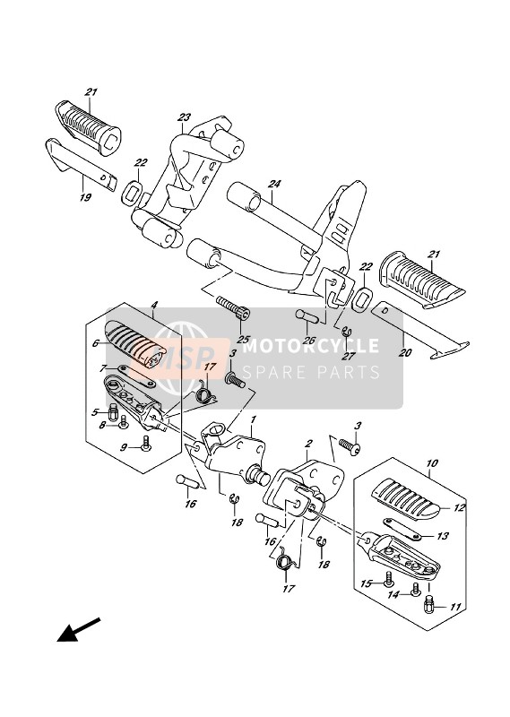 Suzuki DL650A(XA) V-STROM 2018 Footrest for a 2018 Suzuki DL650A(XA) V-STROM