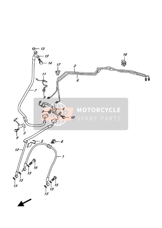 Suzuki DL650A(XA) V-STROM 2018 Flexible de frein avant pour un 2018 Suzuki DL650A(XA) V-STROM