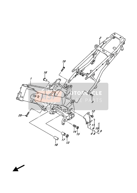 4120031J20YAP, Achterframe, Suzuki, 0