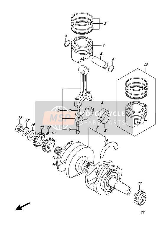 Suzuki GSX250RA(ZA) 2018 Crankshaft for a 2018 Suzuki GSX250RA(ZA)