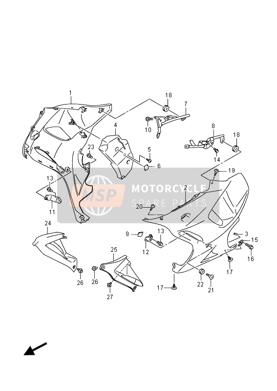 Suzuki GSX1250FA 2014 Sous capot pour un 2014 Suzuki GSX1250FA