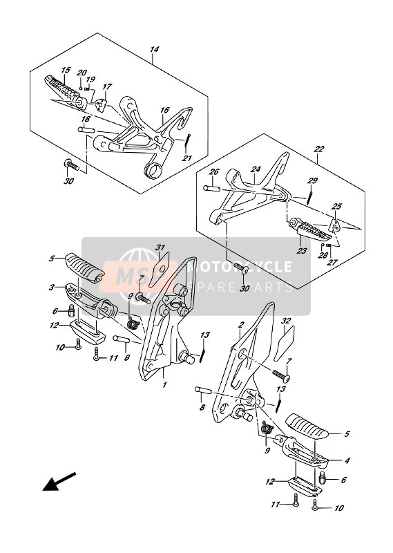 4352120K00, Bracket, Footrest Lh, Suzuki, 0