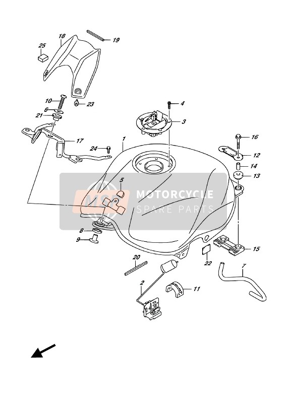 Suzuki GSX250RA(ZA) 2018 Depósito de combustible (GW250RA) para un 2018 Suzuki GSX250RA(ZA)