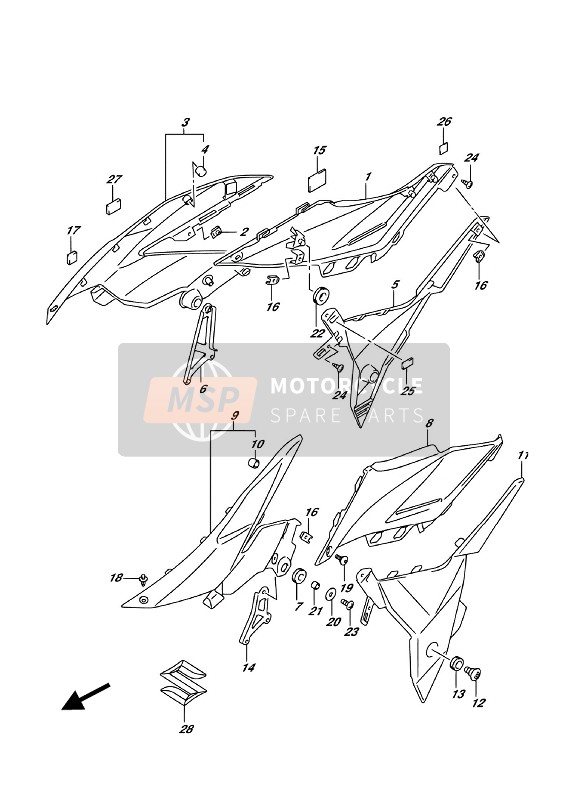 4713020K00, Bracket, Frame Cover Rh, Suzuki, 0