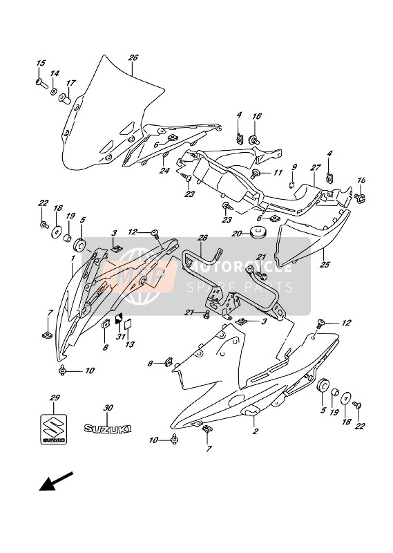 4829232GH0, Clip, Under Cowl, Suzuki, 0