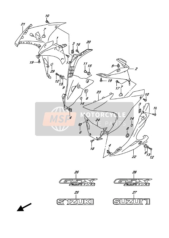 9447348HA1, Shield,Un. Heat, Suzuki, 1