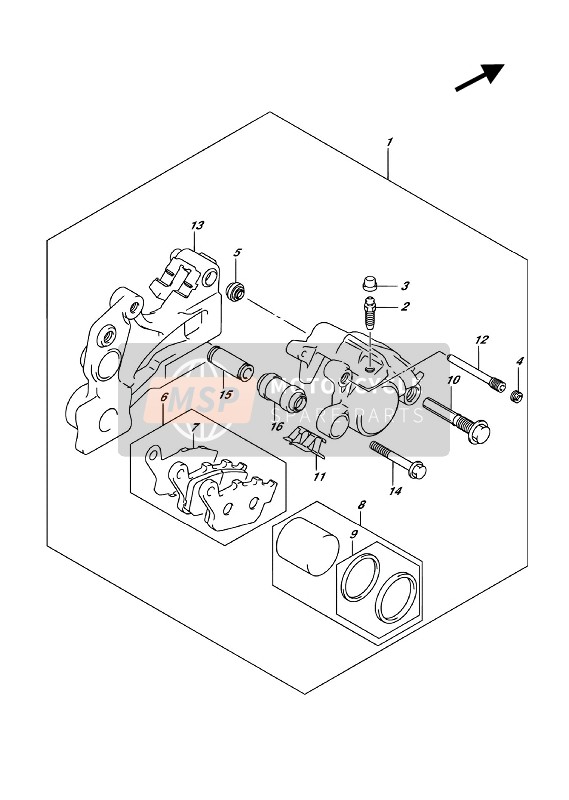 Suzuki GSX250RA(ZA) 2018 Rear Caliper for a 2018 Suzuki GSX250RA(ZA)