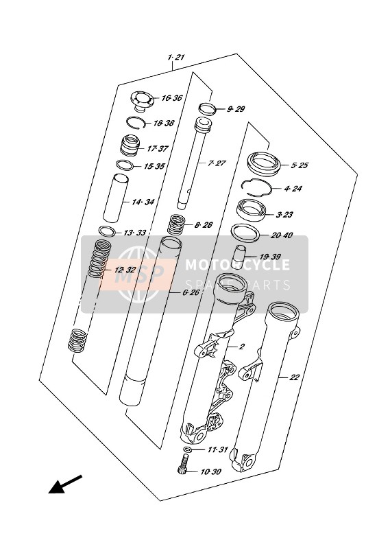 5110323K00019, Damper Assy, Front Fork Rh, Suzuki, 0