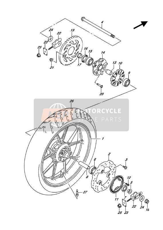 5921809G10, Bolt, Front Brake Disc, Suzuki, 1