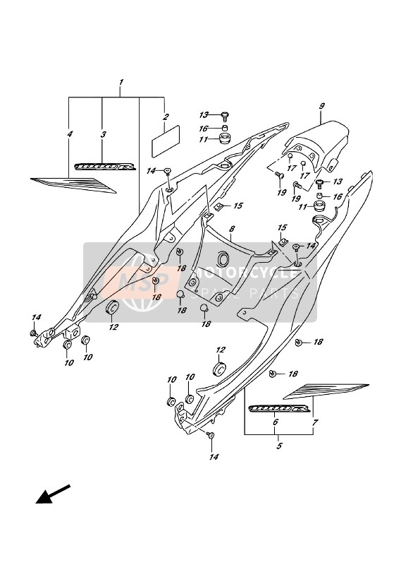 6813517K10BQL, .Tape, Frame Cover Rh, Suzuki, 1