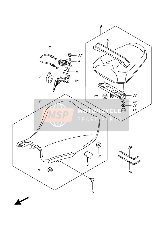 Suzuki GSX-R1000(A)(RZ) 2018 Seat for a 2018 Suzuki GSX-R1000(A)(RZ)