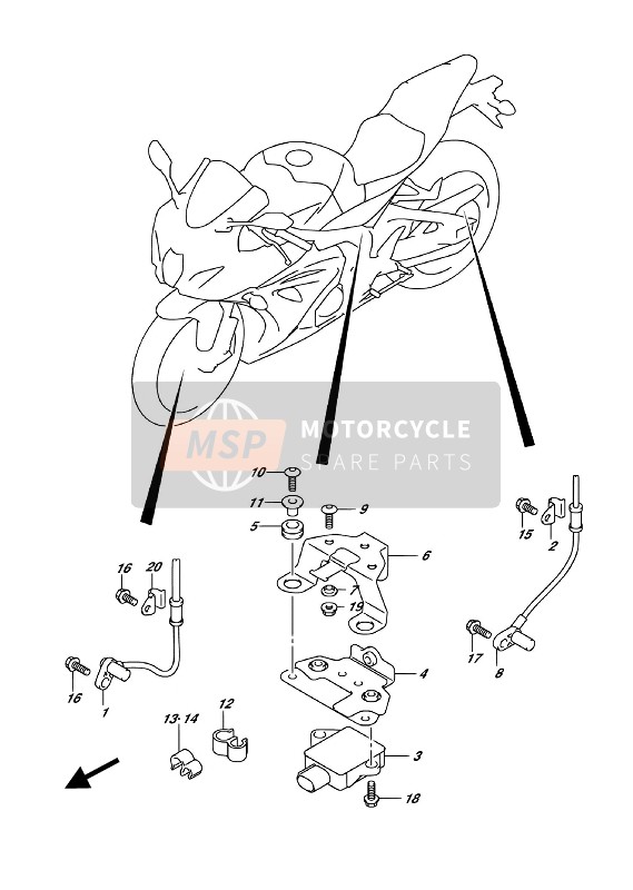 Suzuki GSX-R1000(A)(RZ) 2018 Cuerpo Eléctrico (GSX-R1000RA) 1 para un 2018 Suzuki GSX-R1000(A)(RZ)