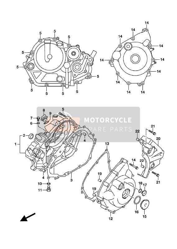 Suzuki GSX-S125M(L)(LX) 2018 Couvercle de carter pour un 2018 Suzuki GSX-S125M(L)(LX)