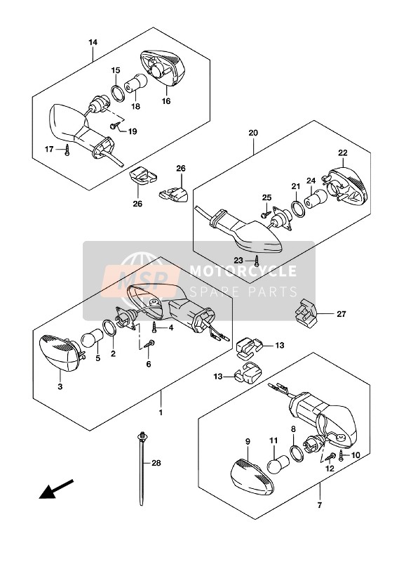 Suzuki GSX-S125M(L)(LX) 2018 BLINKER für ein 2018 Suzuki GSX-S125M(L)(LX)