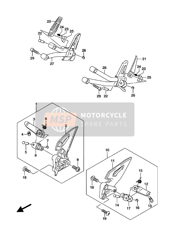 Suzuki GSX-S125M(L)(LX) 2018 Reposapiés para un 2018 Suzuki GSX-S125M(L)(LX)