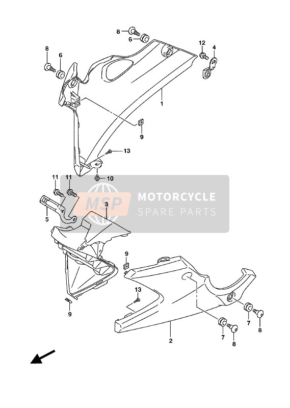 9458023KA0, Bracket,Under Cowl Fr Rh, Suzuki, 0