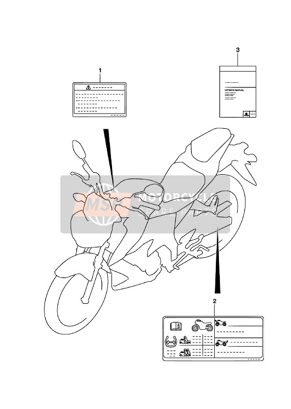 Suzuki GSX-S125M(L)(LX) 2018 ETIKETTE (GSX-S125ML) für ein 2018 Suzuki GSX-S125M(L)(LX)